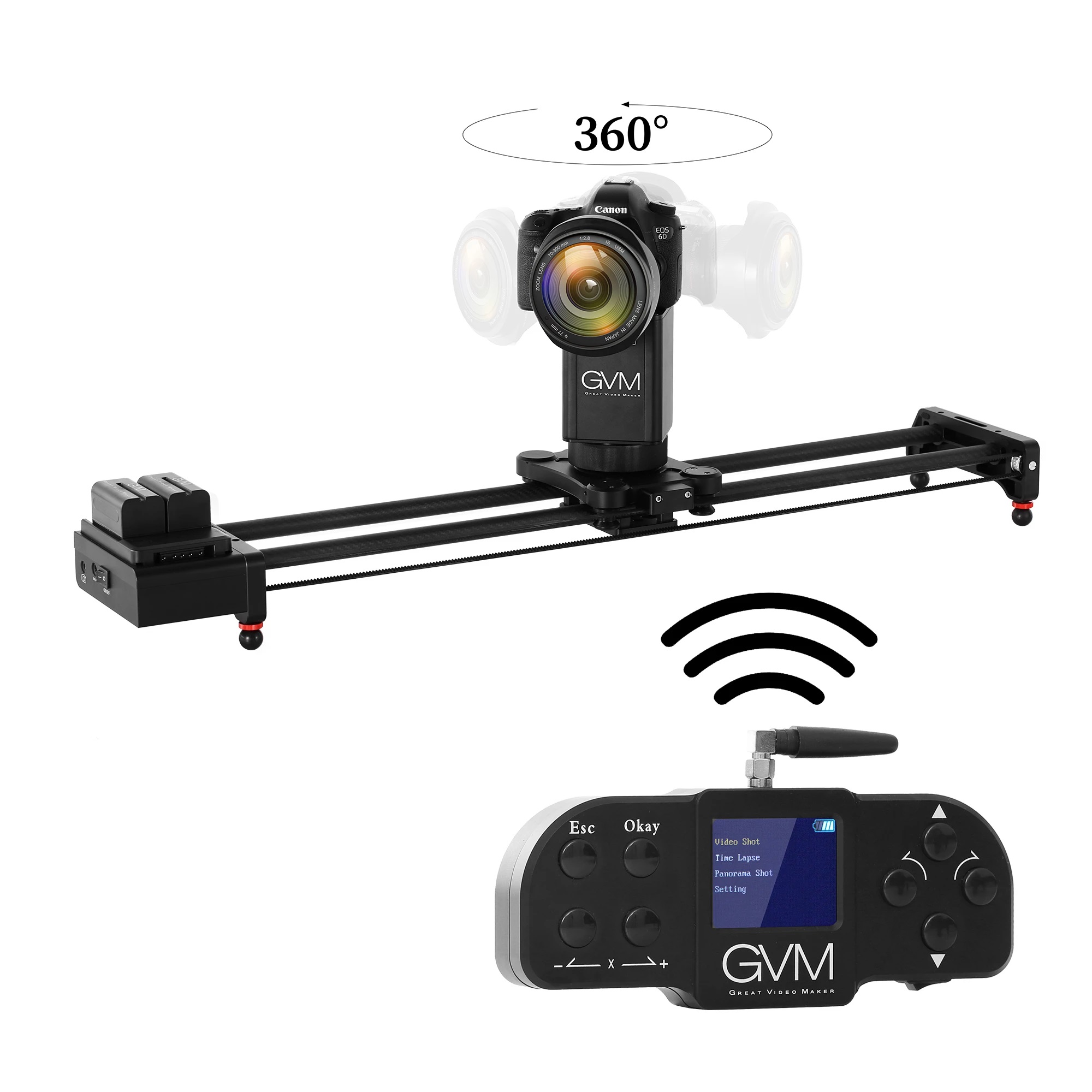 GVM GVM2D 2Axis Wireless Video Carbon Fiber Motorized Camera Slider