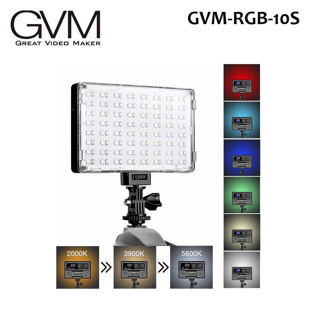 GVM GVM-RGB-10S Professional On Camera RGB LED Video Light Panel