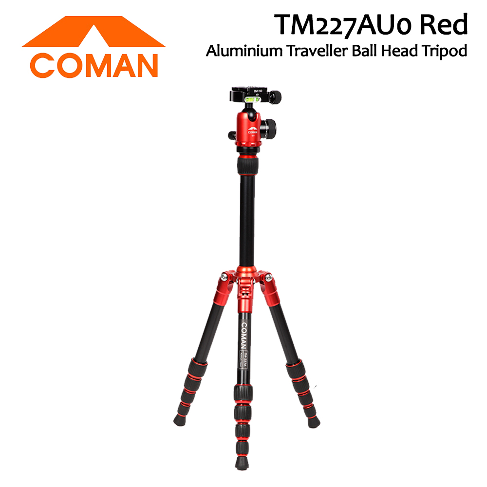 coman-tm227auo-red-aluminium-traveller-ball-head-tripod-1