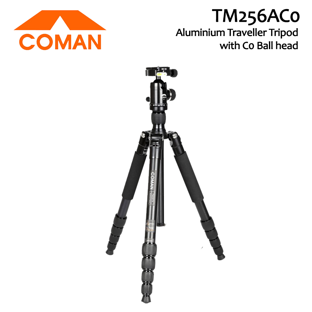 coman-tm256ac0-aluminium-traveller-tripod-with-c0-ball-head-1