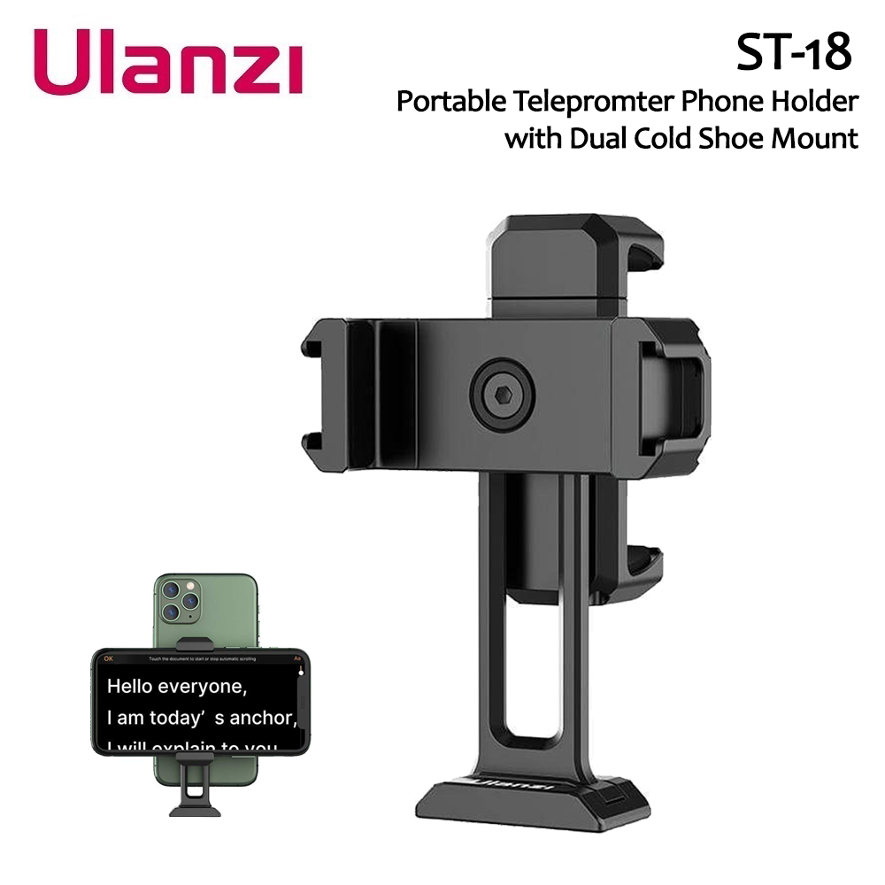 ulanzi-st-18-portable-telepromter-phone-holder-with-dual-cold-shoe-mount-1
