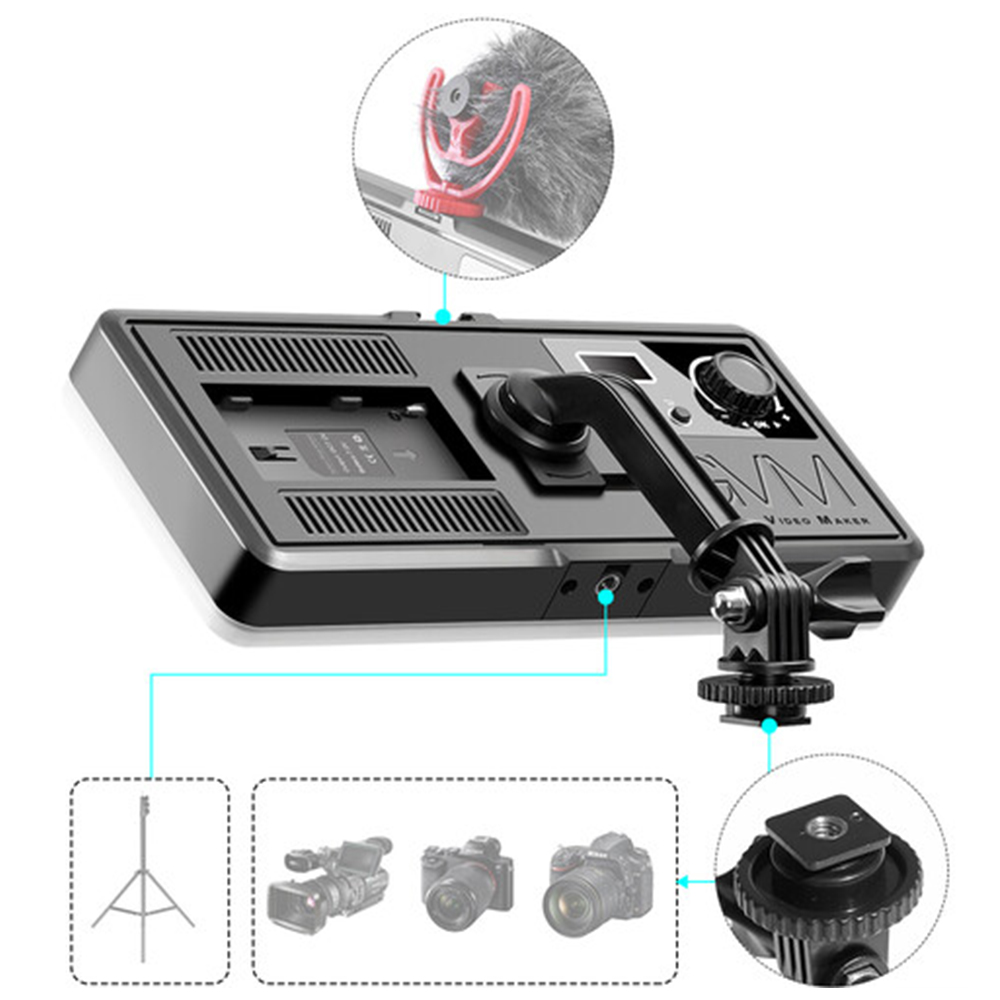 gvm-rgb20w2l-2pcs-hight-power-rgb-on-camera-light-with-bi-color-with-2pcs-light-stand-5