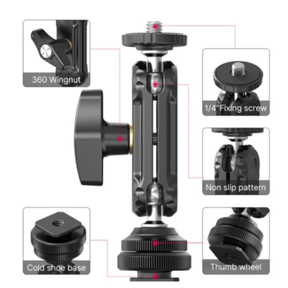 ulanzi-r098-coldshoe-adapter-magic-arm-1-4inch-screw-mount-with-double-ball-head-11