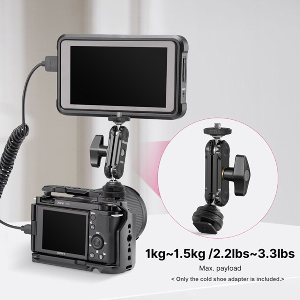 ulanzi-r098-coldshoe-adapter-magic-arm-1-4inch-screw-mount-with-double-ball-head-4