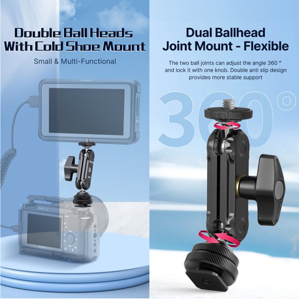 ulanzi-r098-coldshoe-adapter-magic-arm-1-4inch-screw-mount-with-double-ball-head-7
