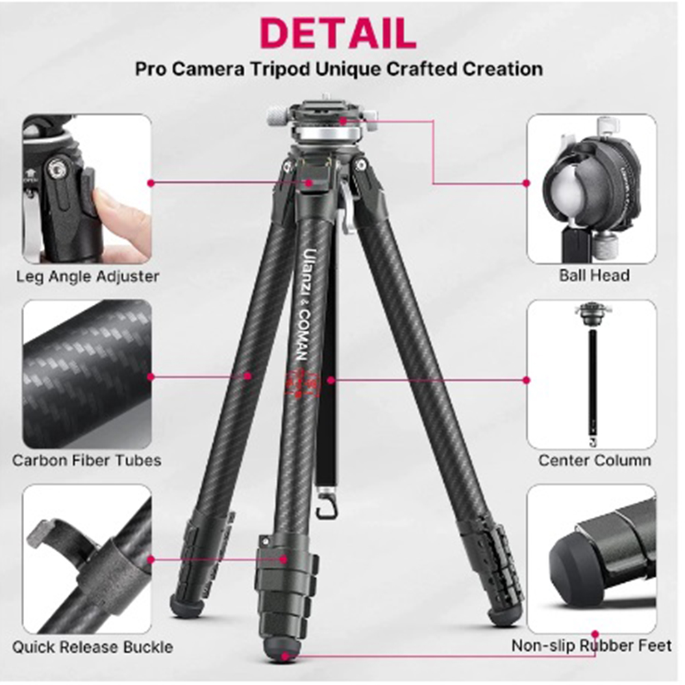 Ulanzi & Coman Zero Y Carbon Traveller Tripod with Panoramic Ball Head