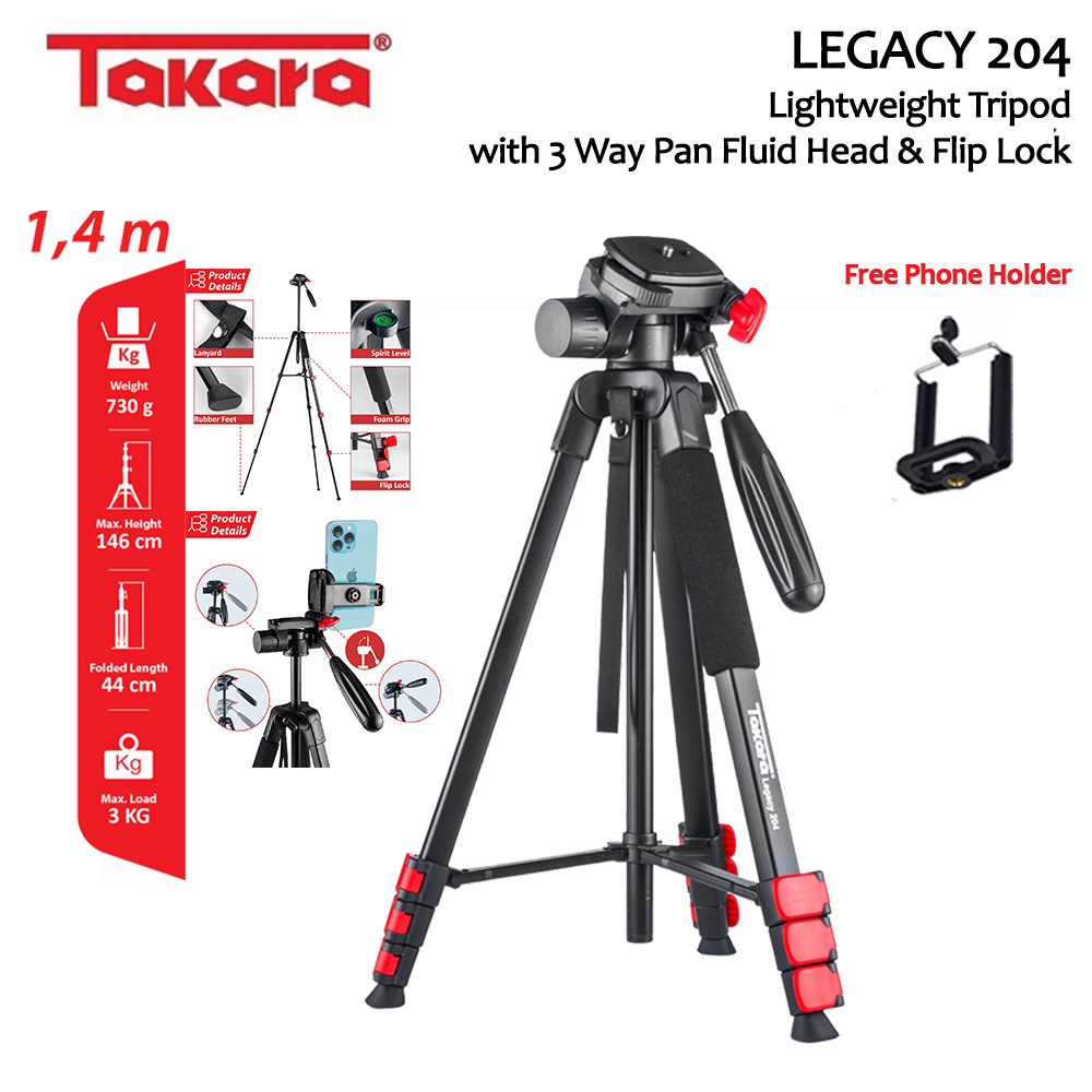 takara-legacy-204-lightweight-tripod-with-fluid-head-flip-lock-with-phone-holder-mpha-1